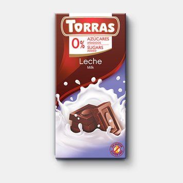 Молочний шоколад TORRAS 75 г без цукру та глютену 7347 фото