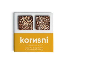 Вишня з попкорном амаранту в чорному шоколаді, 100 г, ТМ &ldquo;korusni&rdquo; 7768 фото