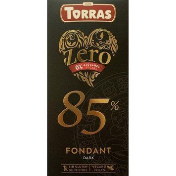 Чорний шоколад TORRAS ZERO 85% какао 100 г без цукру 7343 фото