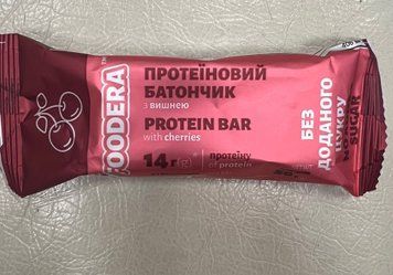 Протеїновий батончик Фундук та вишня (без цукру), Foodera, 50г 7144 фото